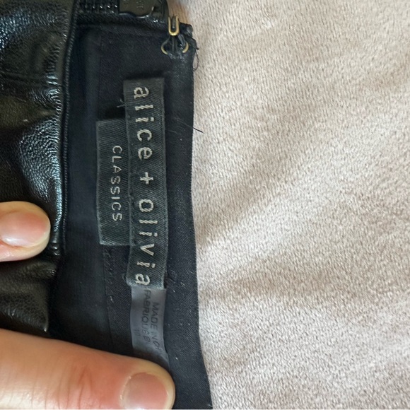 Alice + Olivia Black Faux Leather Skater Mini Skirt - Picture 4 of 5